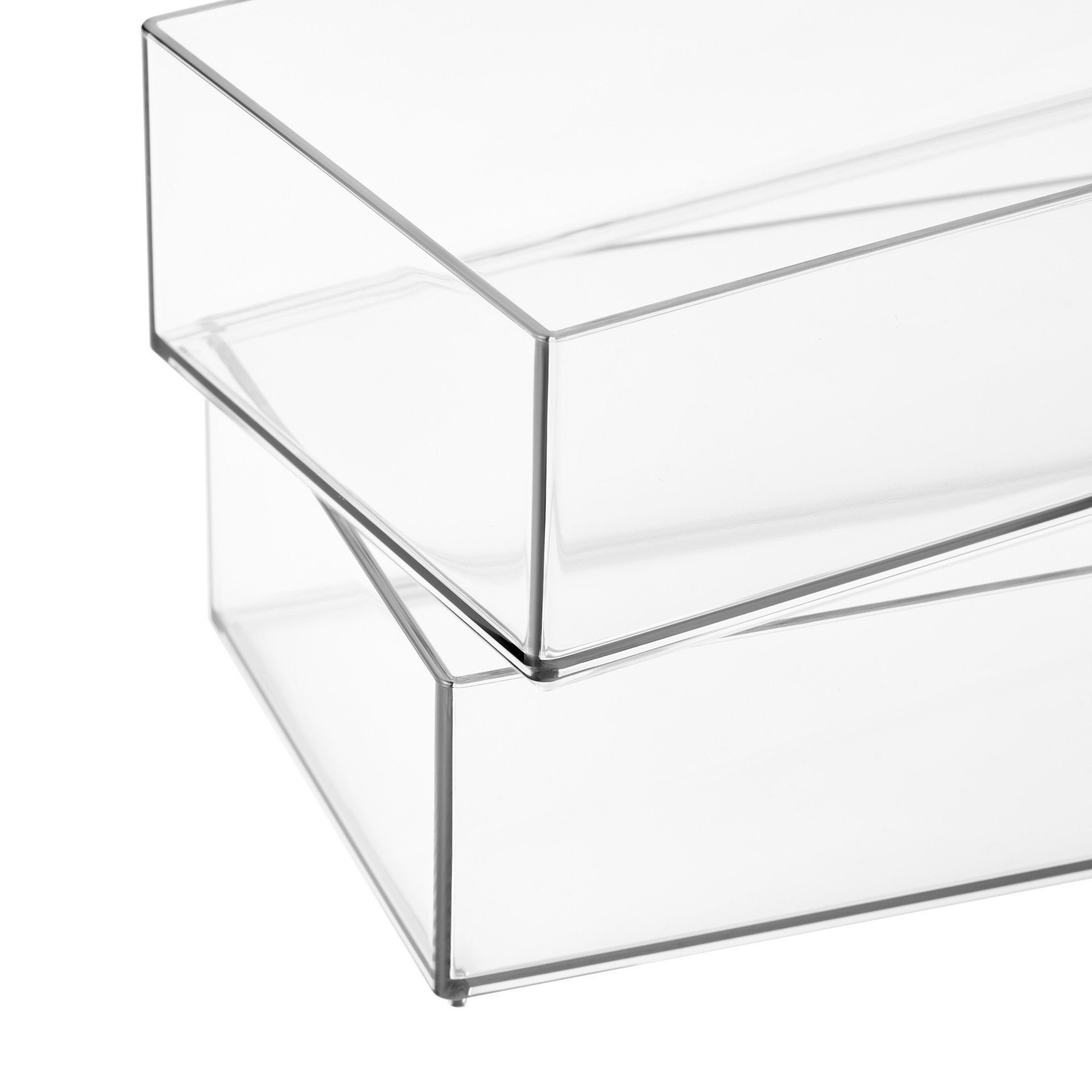 slide 5 of 6, 8" X 4" Clear Stacking Storage Tray By Simply Tidy, 8 in x 4 in