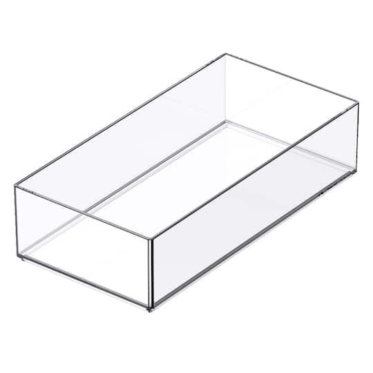 slide 1 of 6, 8" X 4" Clear Stacking Storage Tray By Simply Tidy, 8 in x 4 in