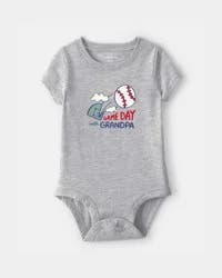 Carter's Baby 'Gameday With Grandpa' Graphic Bodysuit - Grey NB