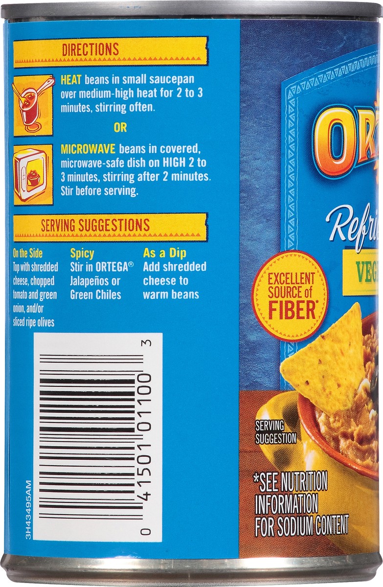 slide 5 of 9, Ortega Vegetarian Refried Beans 16 oz, 16 oz