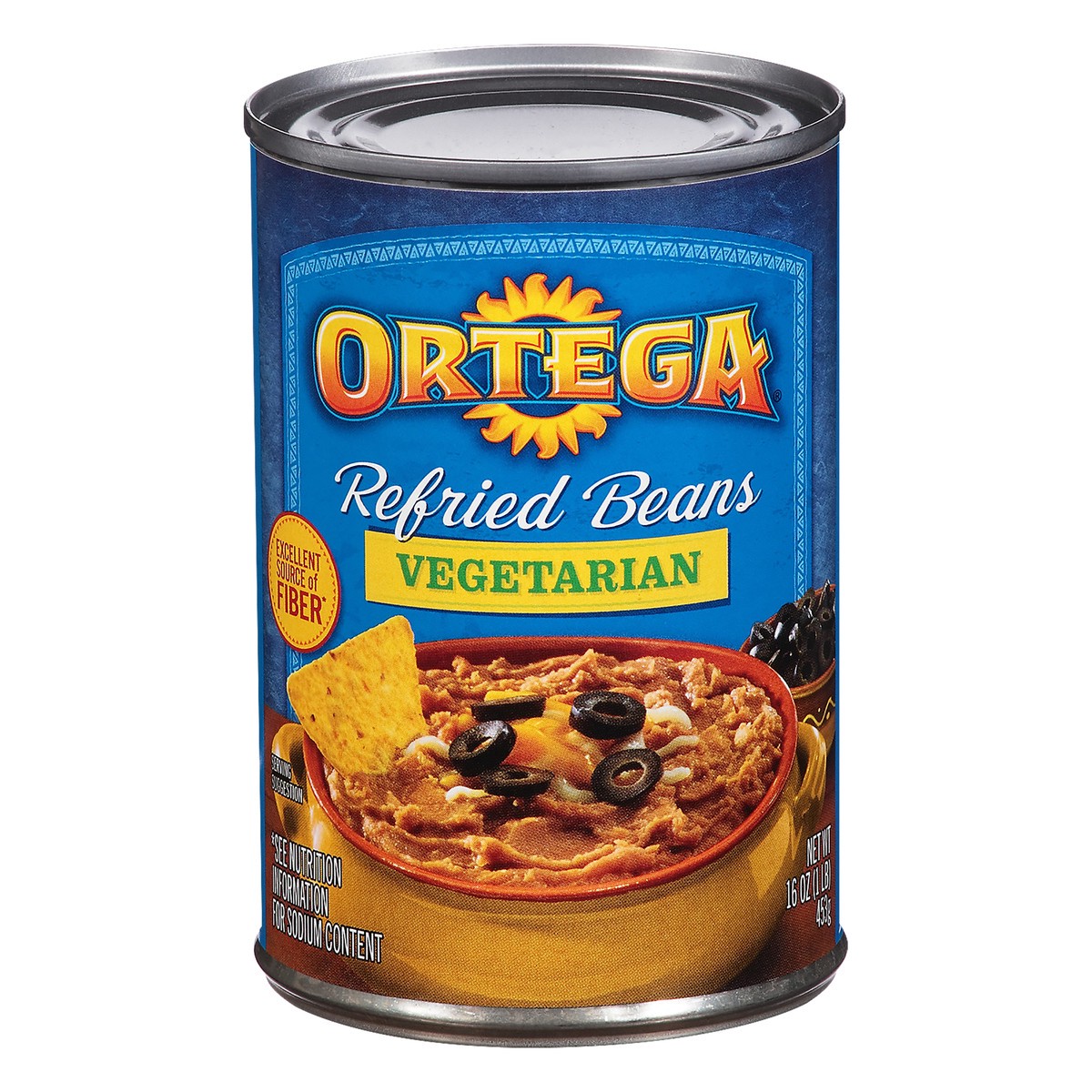 slide 7 of 9, Ortega Vegetarian Refried Beans 16 oz, 16 oz