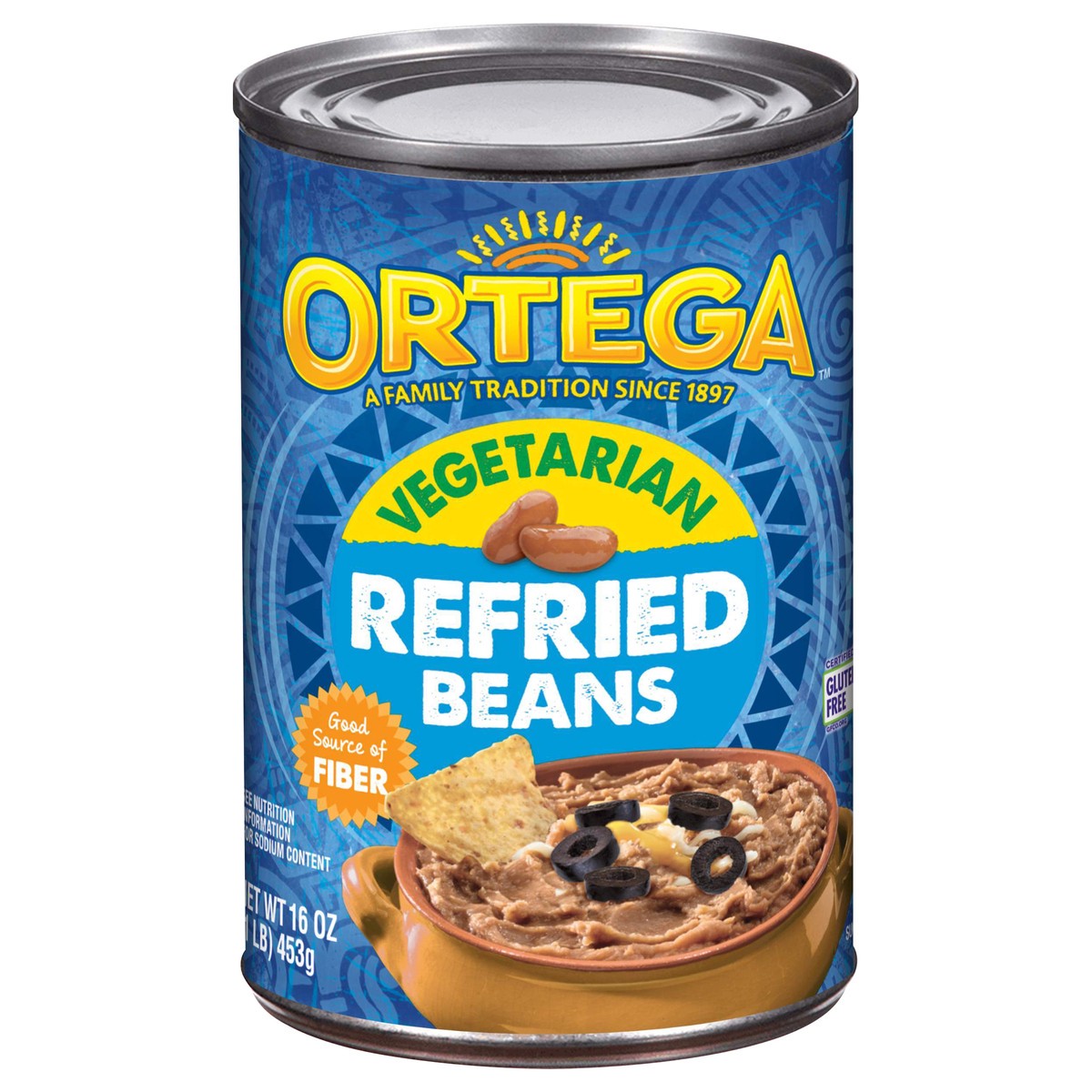 slide 1 of 9, Ortega Vegetarian Refried Beans 16 oz, 16 oz