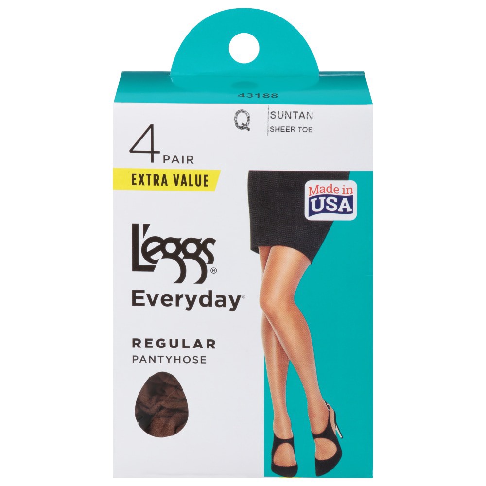 slide 3 of 3, L'eggs Everyday Sheer Toe Pantyhose - Sun Tan, 4 ct