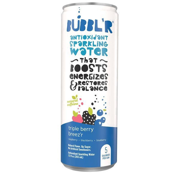 slide 7 of 29, Bubbl'r Antioxidant Triple Berry Breez'r Sparkling Water - 6 ct; 12 fl oz, 6 ct; 12 fl oz