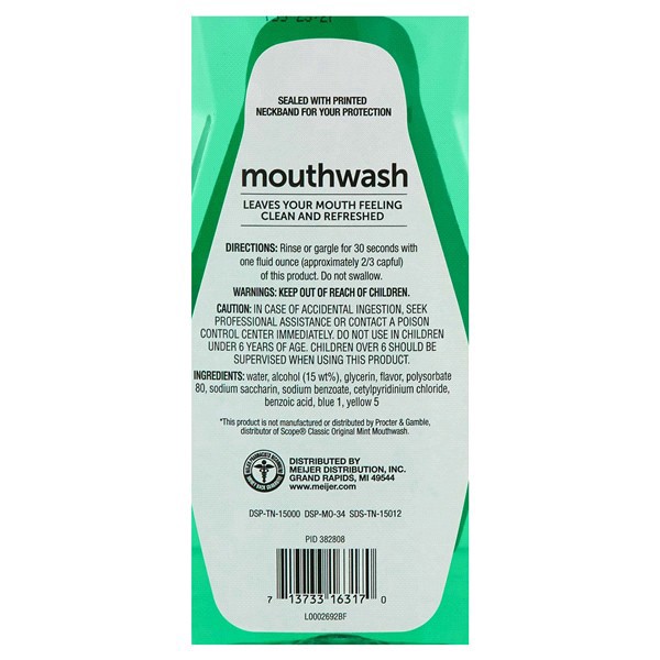 slide 2 of 5, Meijer Refreshing Mint Mouthwash, 33.8 oz