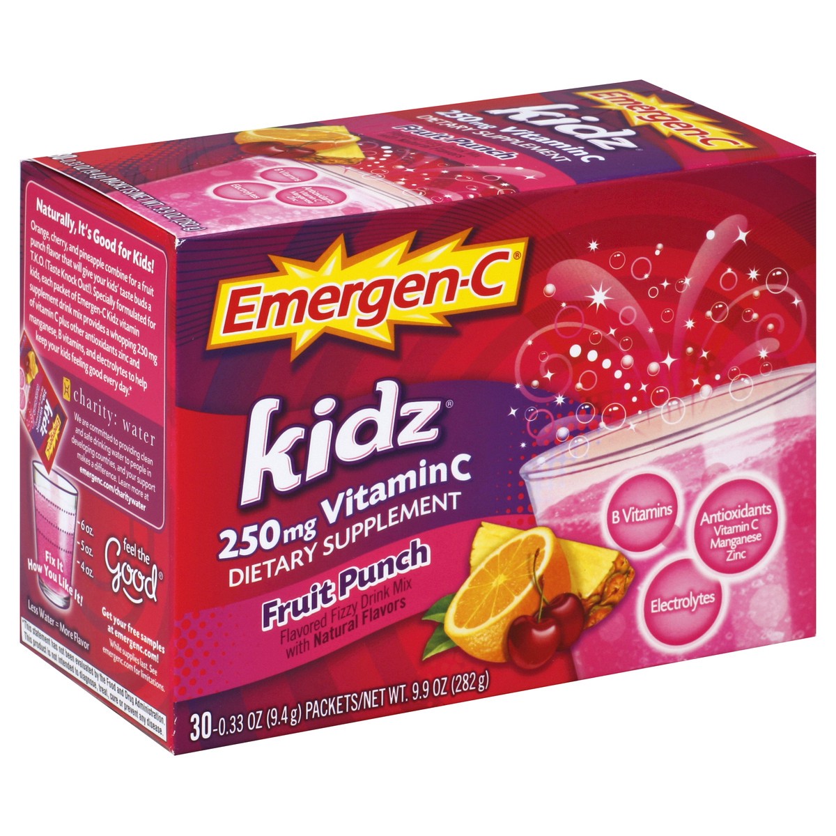 slide 4 of 5, Emergen-C Fizzy Drink Mix 30 ea, 30 ct