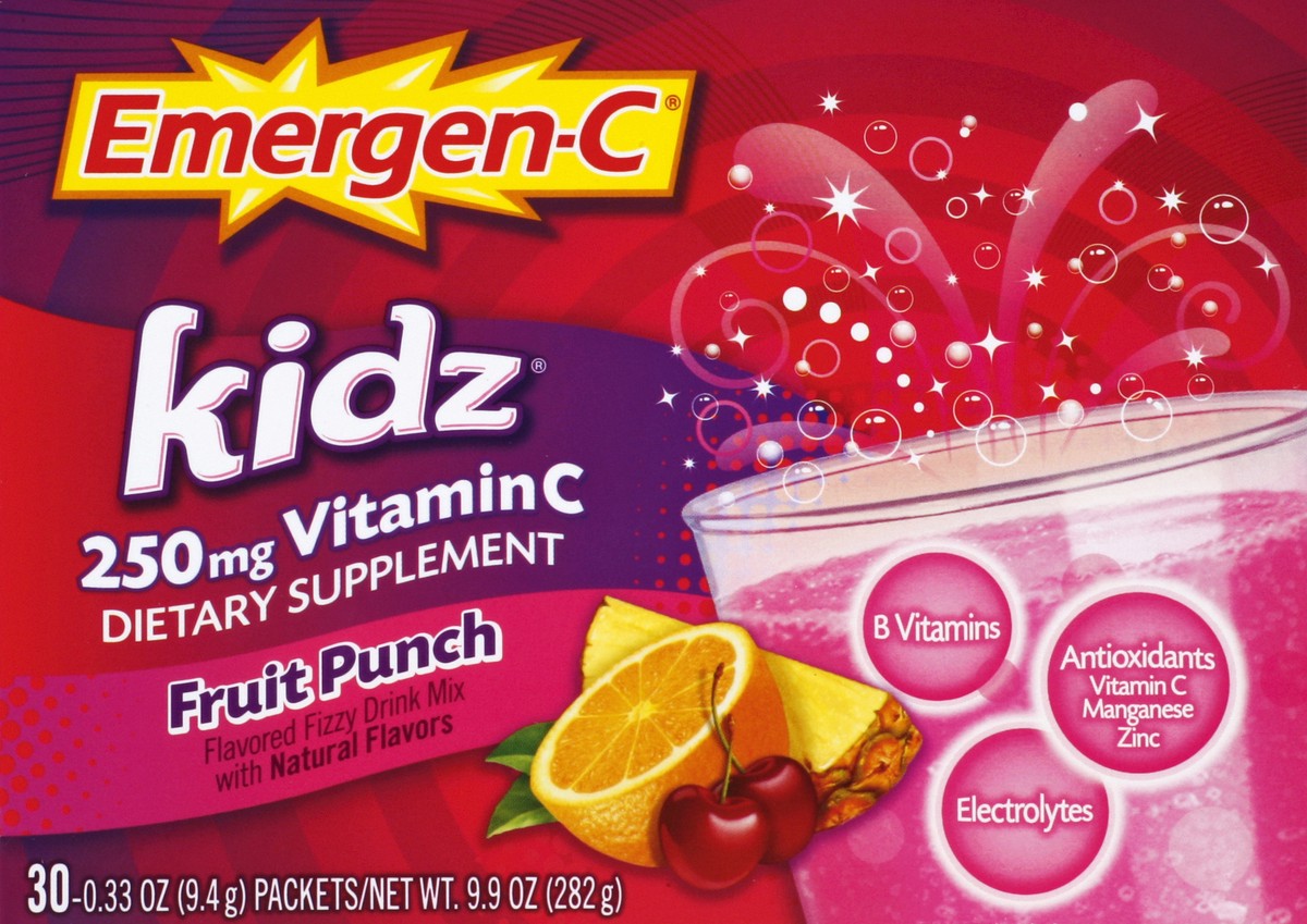 slide 1 of 5, Emergen-C Fizzy Drink Mix 30 ea, 30 ct