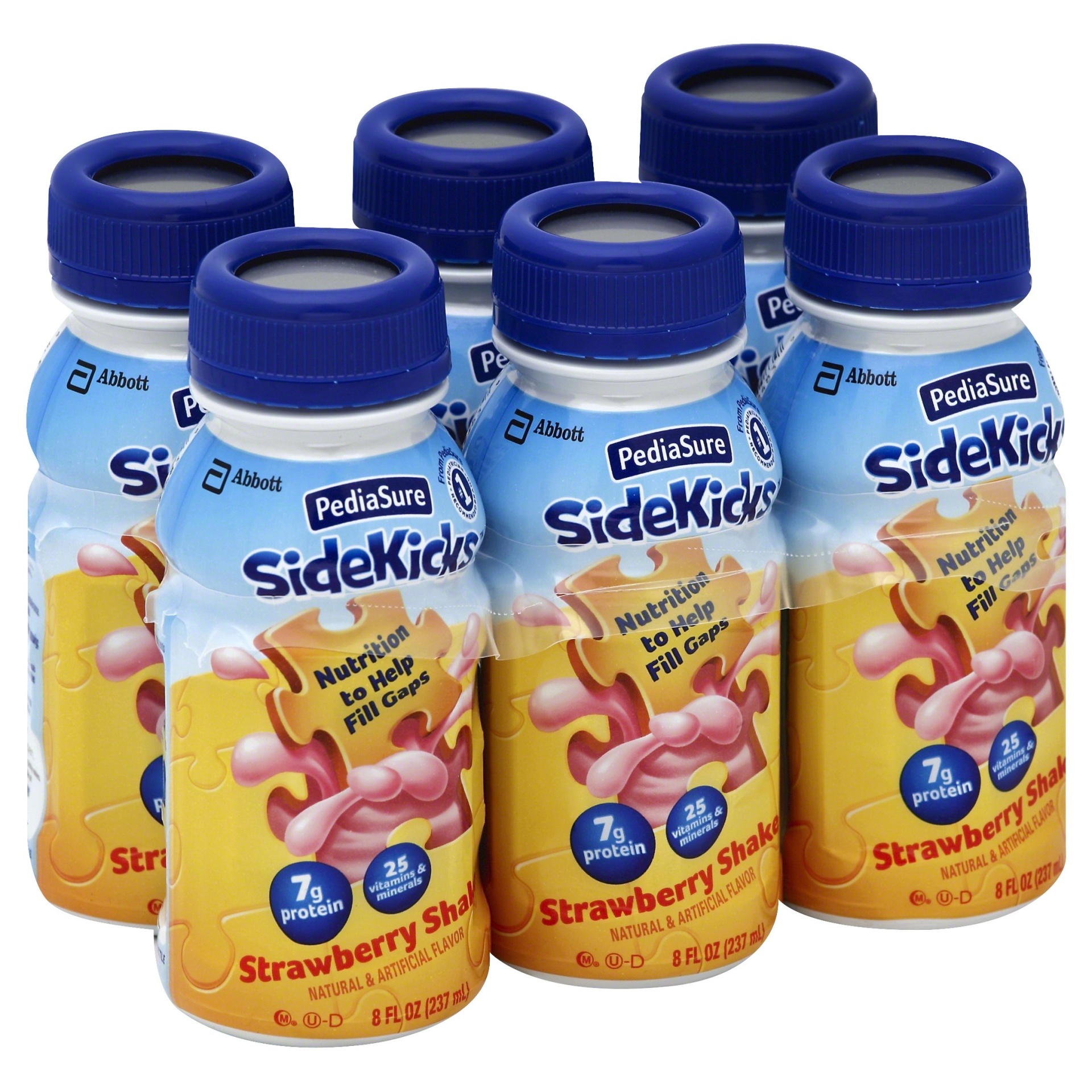 slide 1 of 1, PediaSure SideKicks Strawberry Shake 6-8 fl. oz. Bottles, 48 fl oz