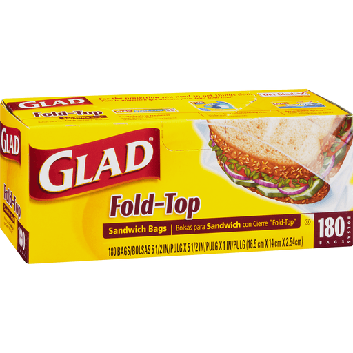 Glad Sandwich Bags FoldTop Box 180 ct Shipt