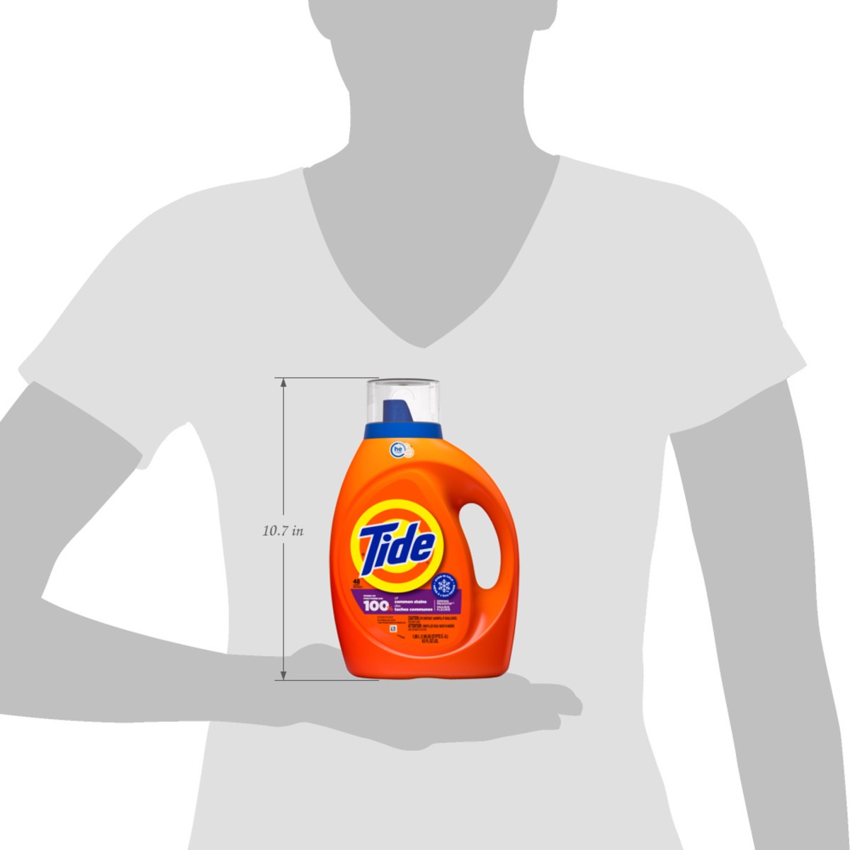 slide 6 of 8, Tide Laundry Detergent Liquid, Spring Meadow Scent, 48 Loads, 63 fl oz, Works on 100% of Common Stains, 63 fl oz