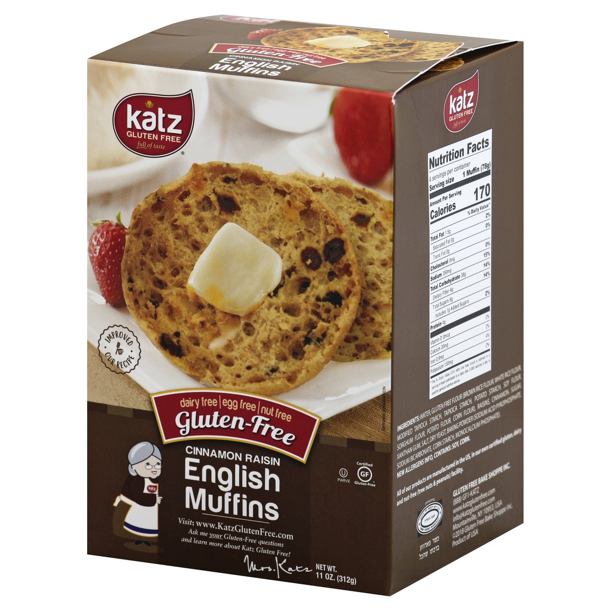 slide 3 of 9, Katz English Muffin Cinnamon Raisin, 8.5 oz