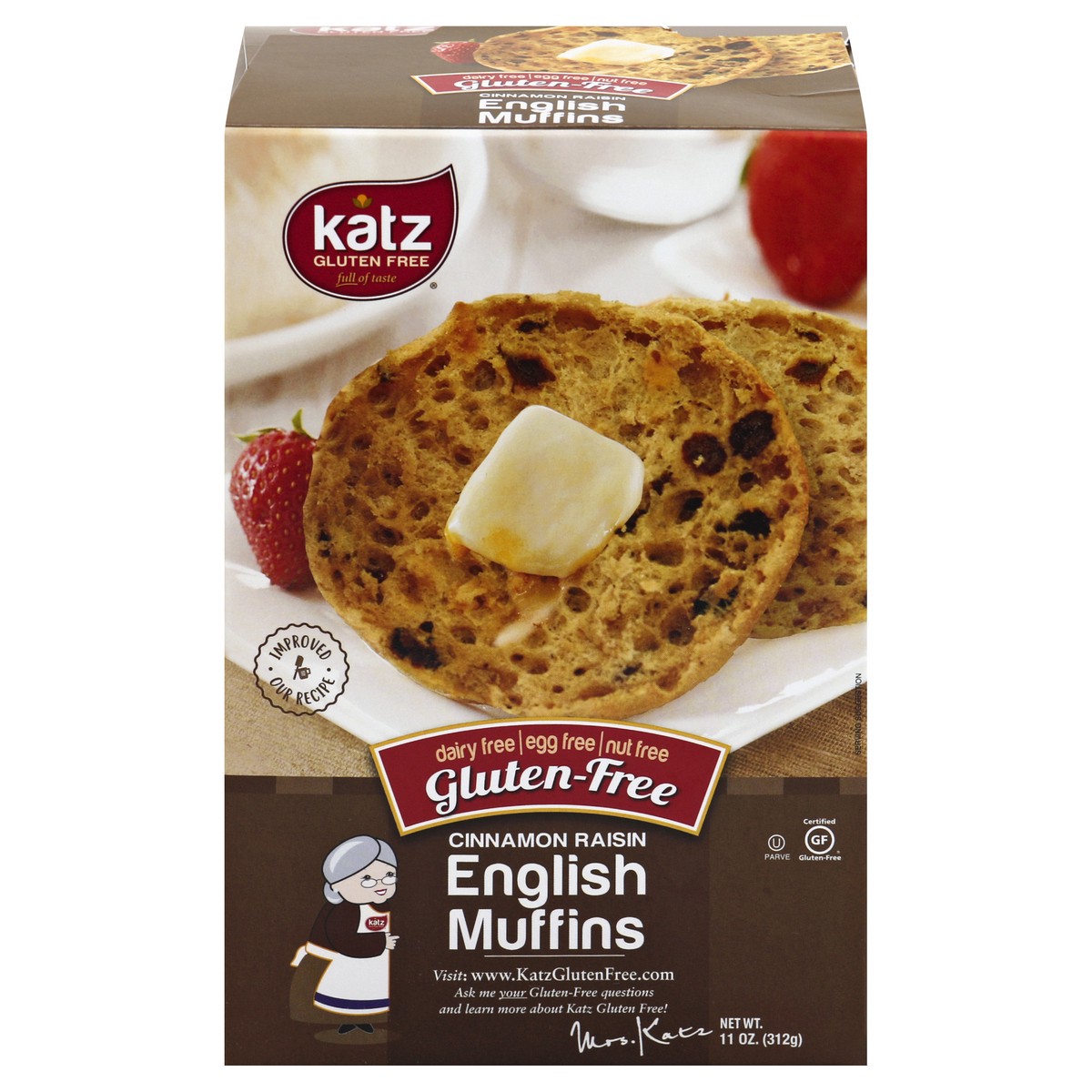 slide 1 of 9, Katz English Muffin Cinnamon Raisin, 8.5 oz