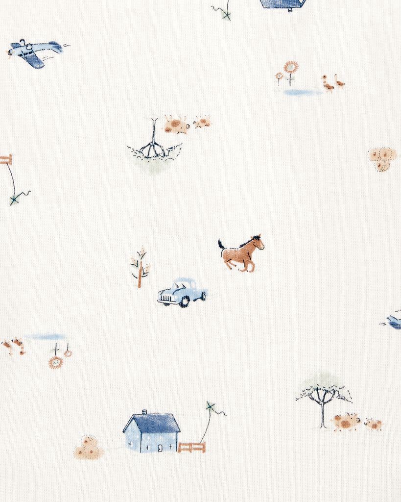 slide 3 of 6, Carter's Baby 2-Piece Long-Sleeve Tee & Waffle Knit Coverall Set - Blue/White Blue/White NB, 2 pc