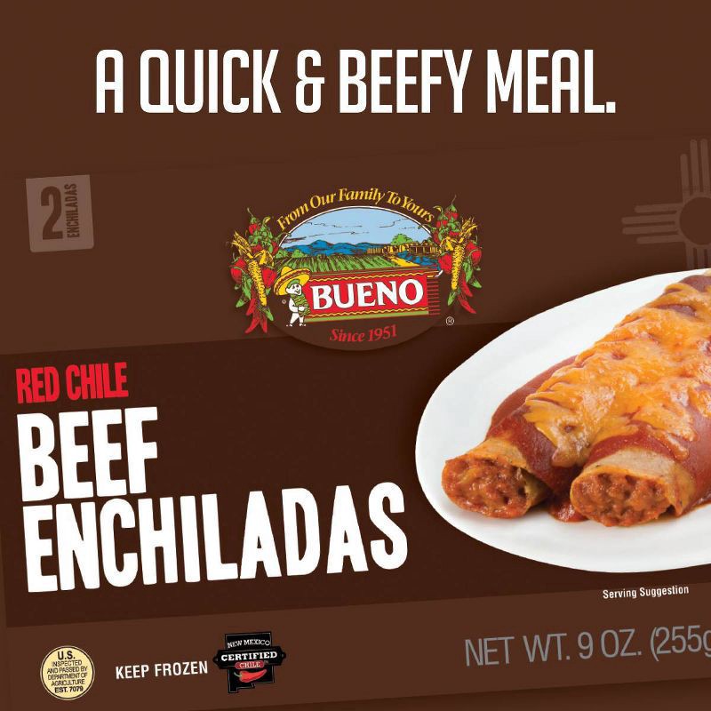 slide 2 of 2, Bueno Foods Bueno Red Chile Frozen Beef Enchiladas - 9oz, 2 ct