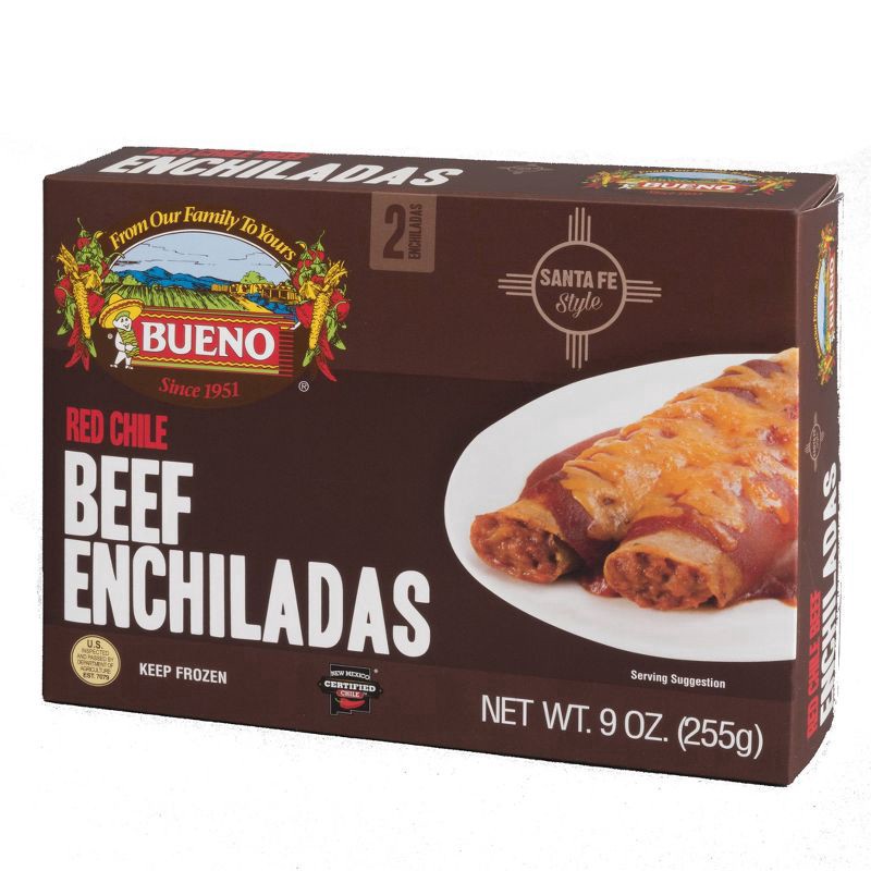 slide 1 of 2, Bueno Foods Bueno Red Chile Frozen Beef Enchiladas - 9oz, 2 ct