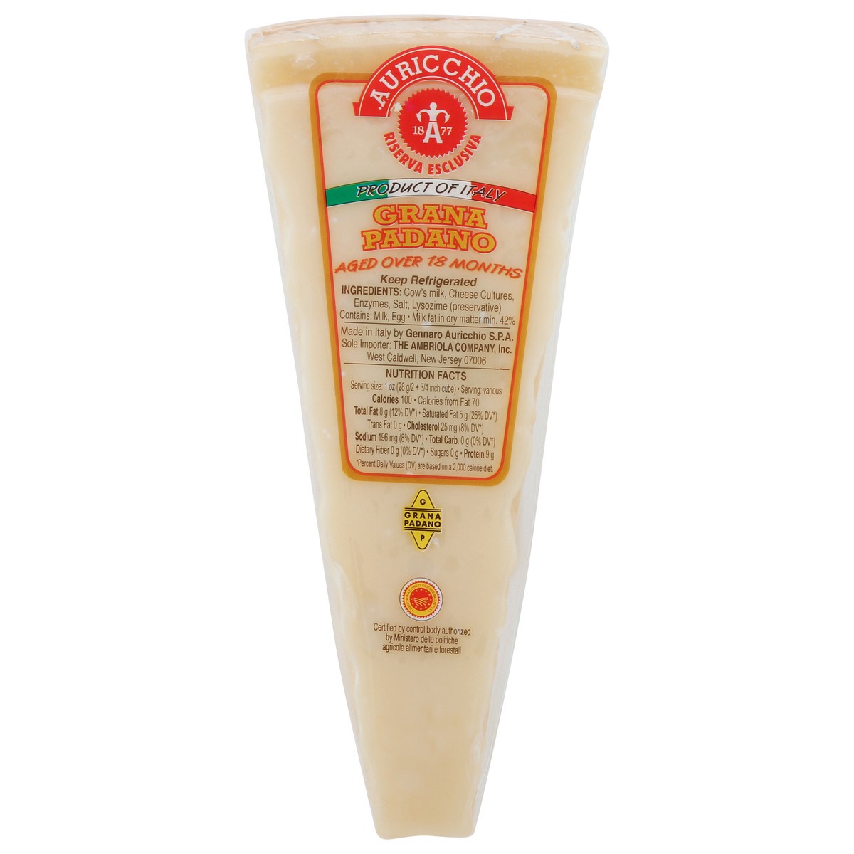 slide 1 of 2, Auricchio Grana Padano Cheese 7 oz, 7 oz