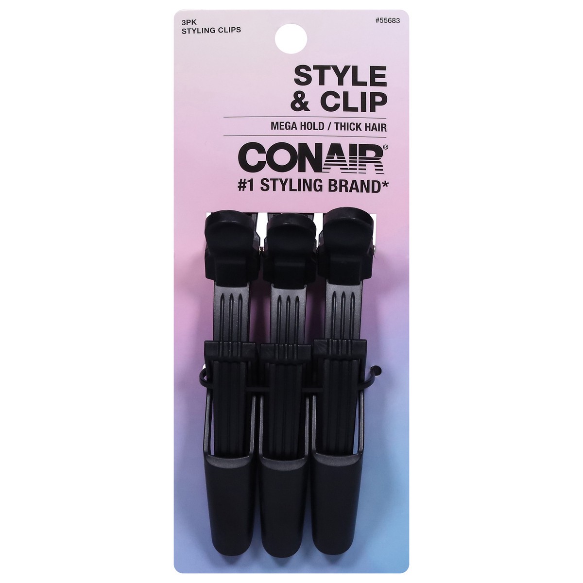 slide 3 of 4, Conair Mega Hold/Thick Hair Styling Clips 3 Pack, 3 ct
