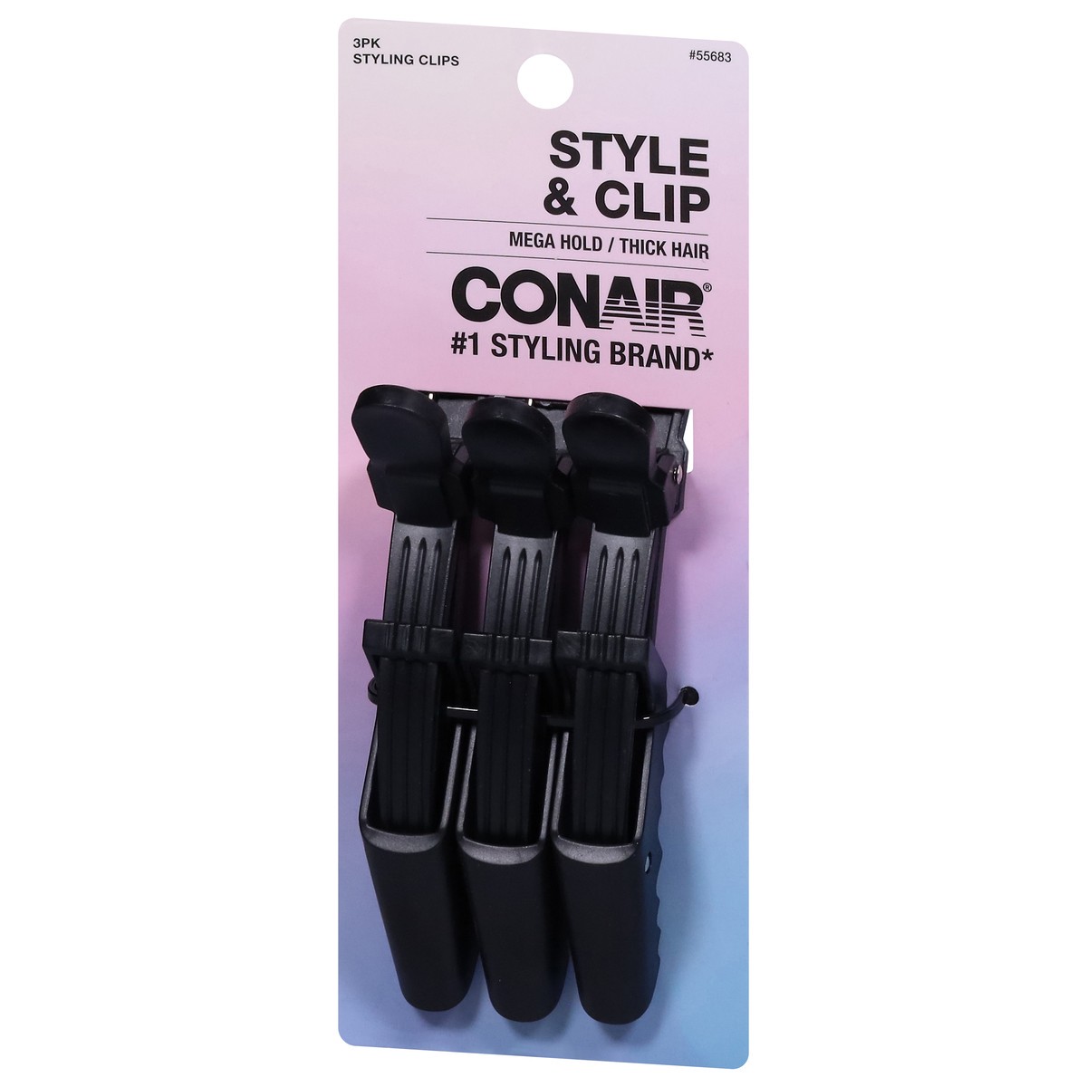slide 4 of 4, Conair Mega Hold/Thick Hair Styling Clips 3 Pack, 3 ct