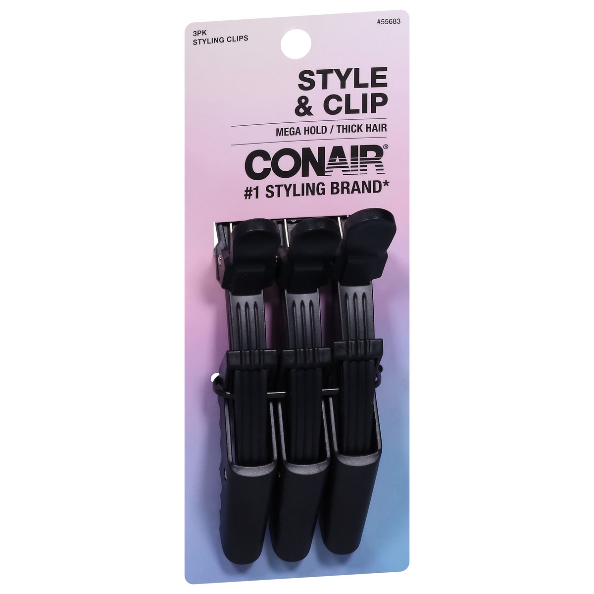 slide 2 of 4, Conair Mega Hold/Thick Hair Styling Clips 3 Pack, 3 ct