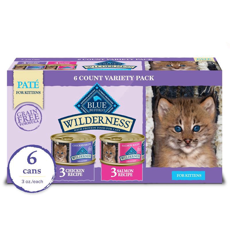 slide 1 of 13, Blue Buffalo Variety Pack Kitten Chicken Salmon, 6 ct; 3 oz