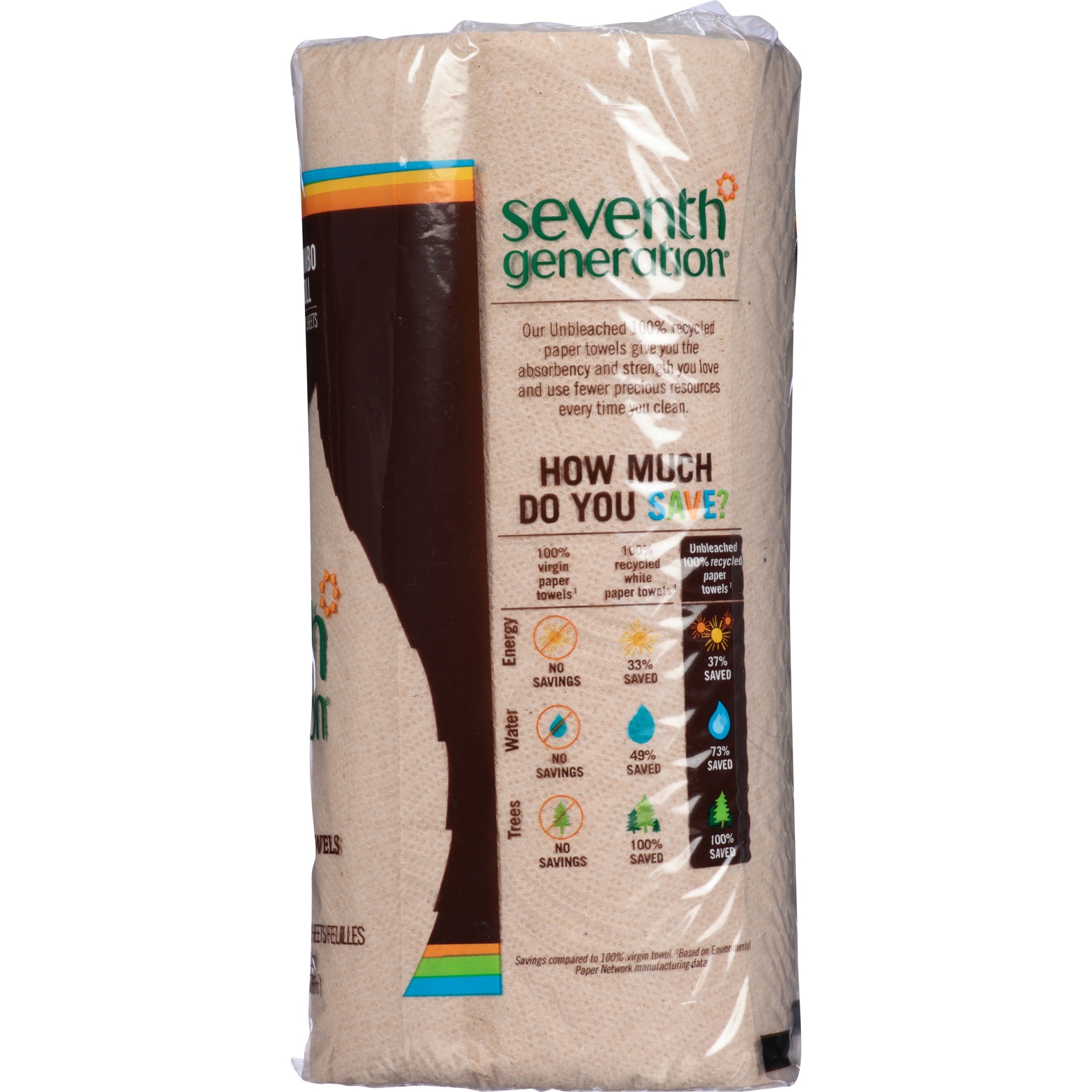 slide 3 of 4, Seventh Generation 100% Recycled Paper Towels, Unbleached, 2-Ply, 120 ct