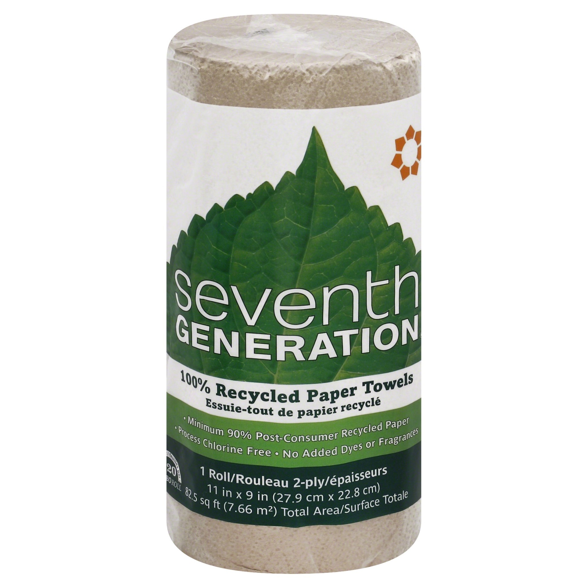 slide 1 of 4, Seventh Generation 100% Recycled Paper Towels, Unbleached, 2-Ply, 120 ct