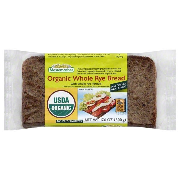 slide 1 of 1, Mestemacher Organic Whole Rye Bread, 17.6 oz