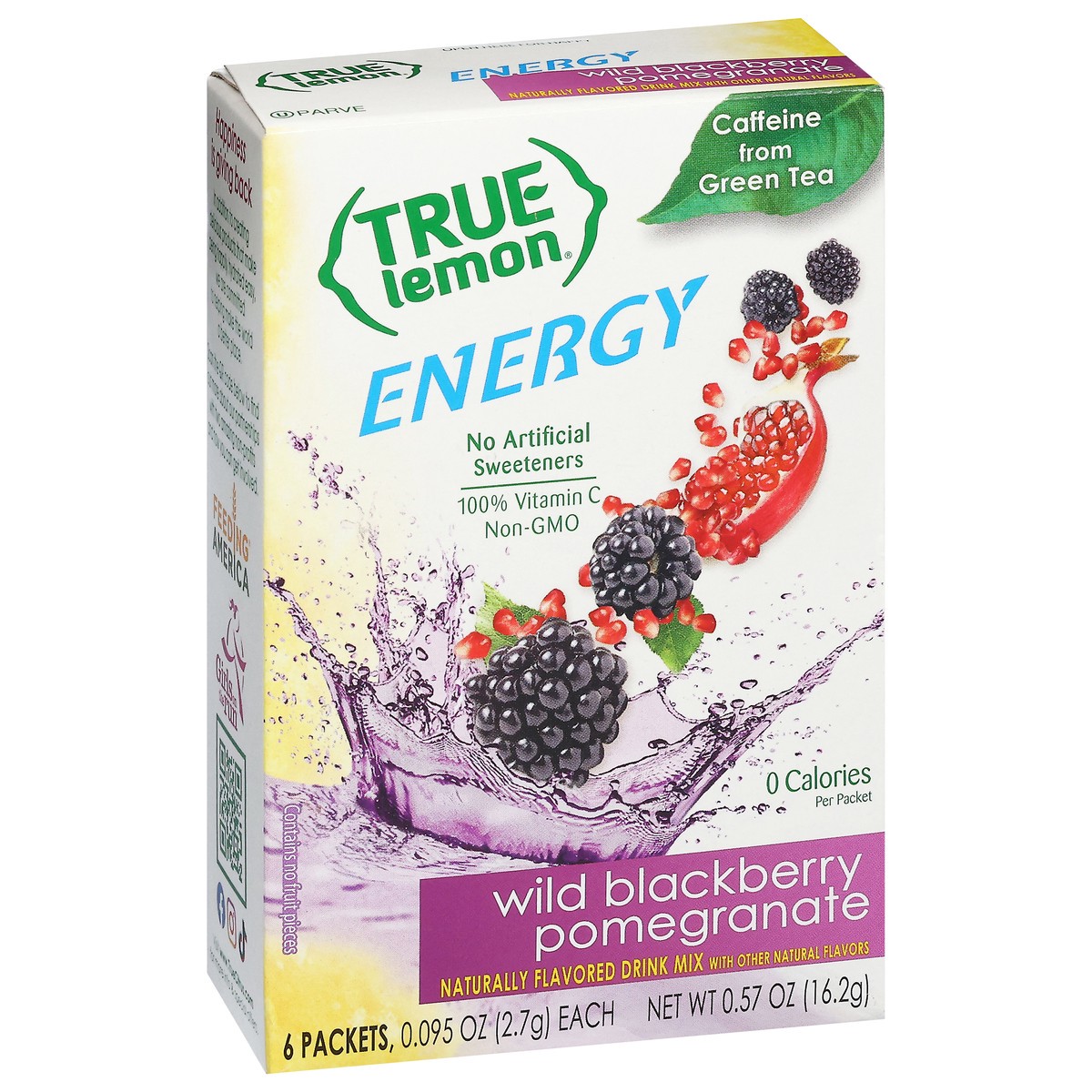 slide 4 of 15, True Lemon Energy Wild Blackberry Pomegranate Drink Mix 6 - 0.095 oz Packets, 6 ct; 0.57 oz