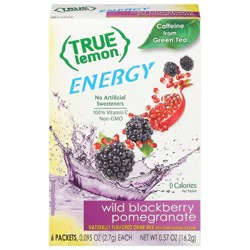 True Lemon Energy Wild Blackberry Pomegranate Drink Mix 6 - 0.095 oz Packets