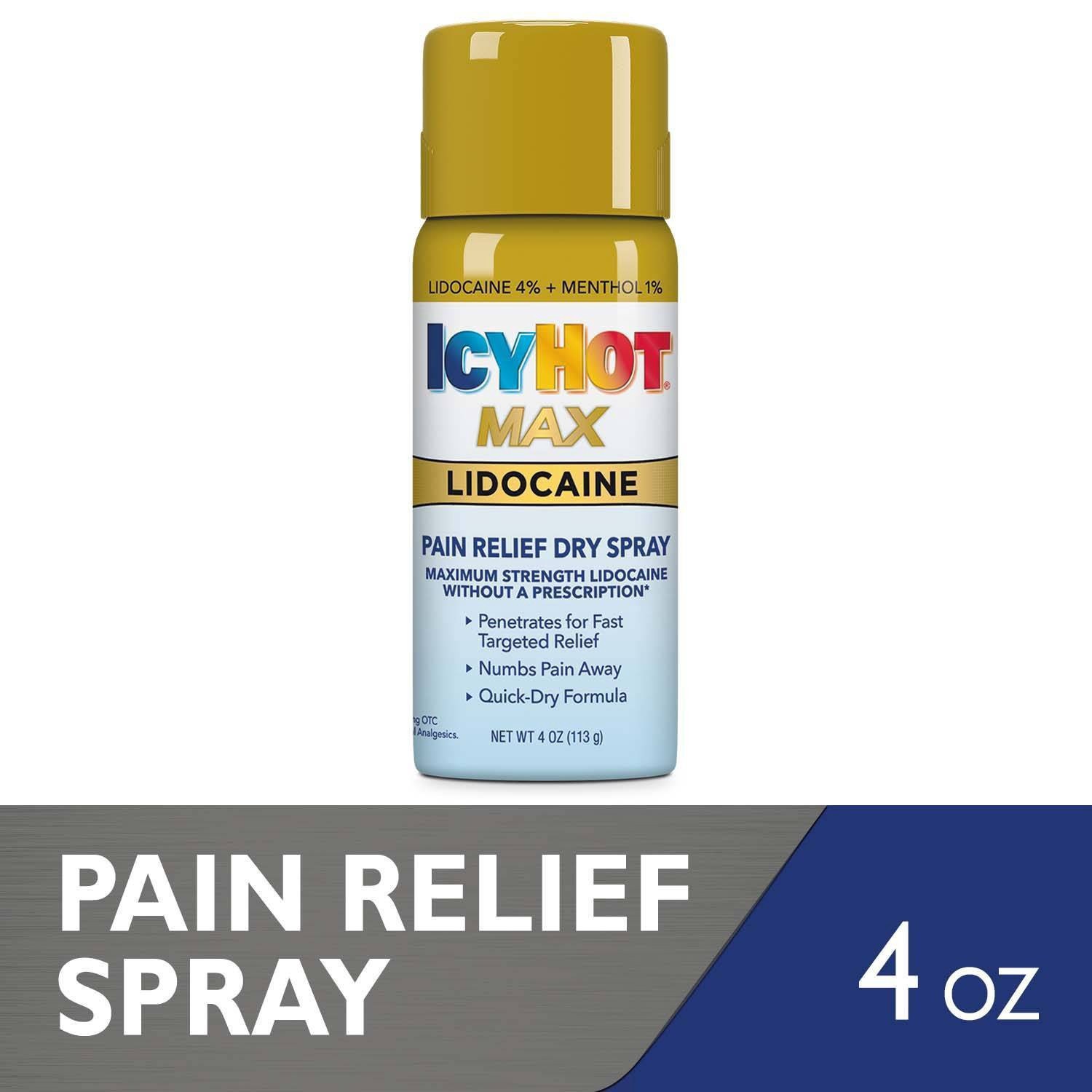 slide 1 of 5, Icy Hot Dry Spray With 4% Lidocaine, 4 oz