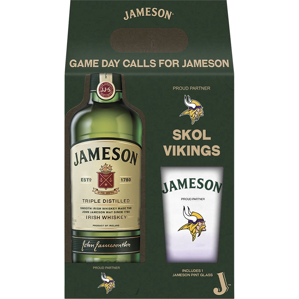 slide 1 of 1, Jameson Minnesota W/ Pint Glass, 750 ml