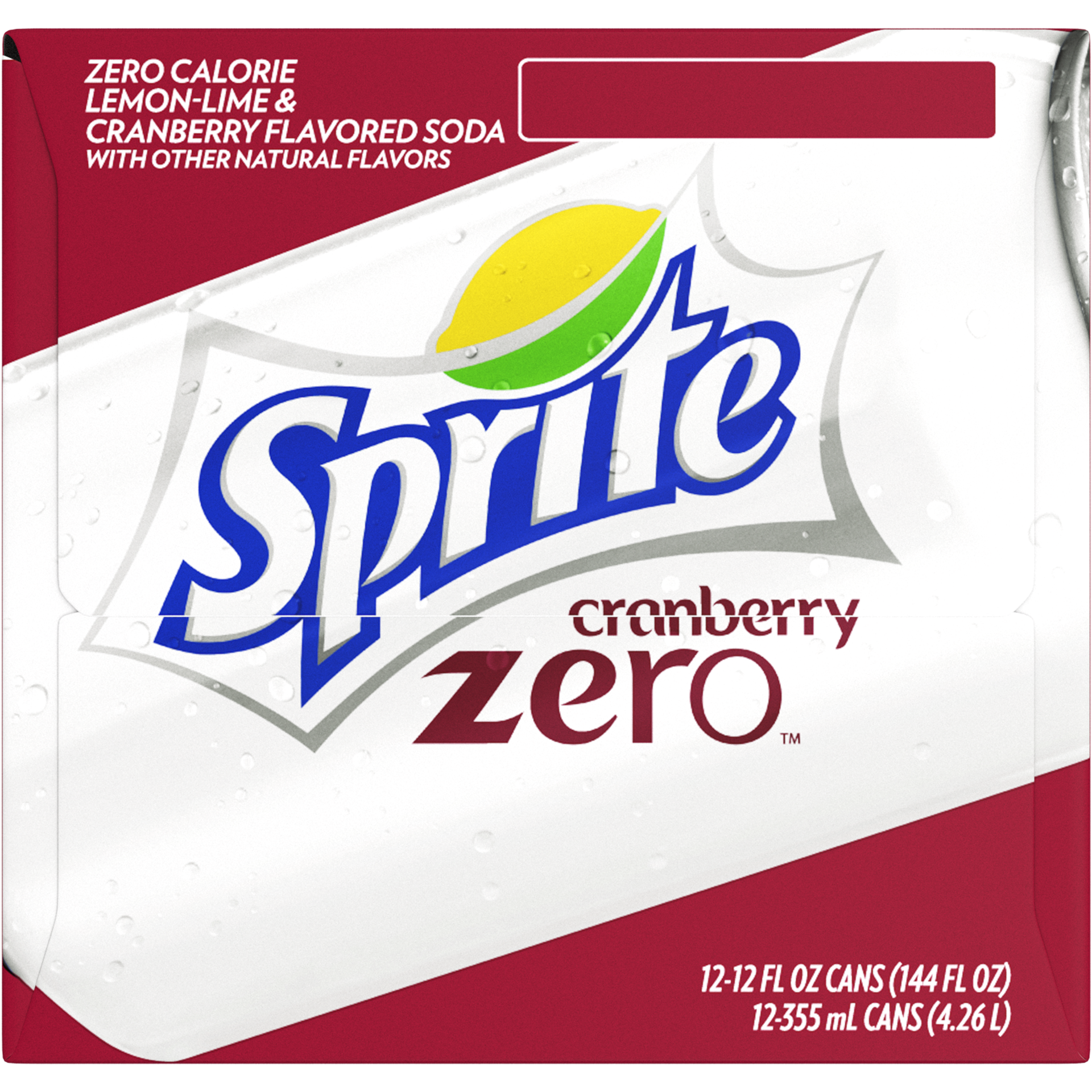 slide 6 of 7, Sprite Zero Sugar Cranberry, Lemon Lime Diet Soda Pop Soft Drink, 12 fl oz, 12 Pack, 144 fl oz