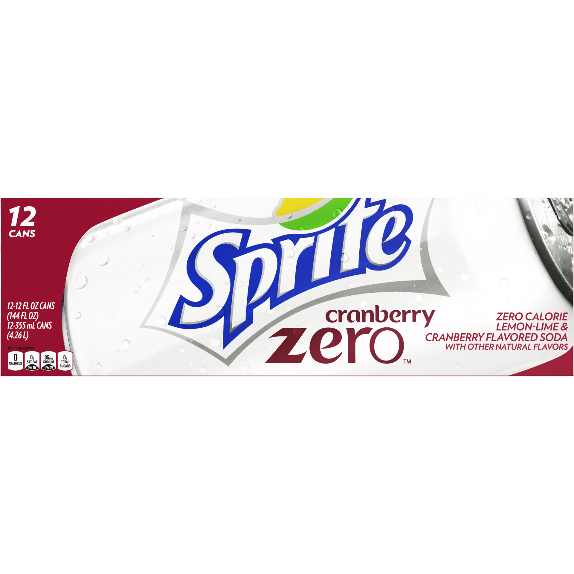 slide 1 of 7, Sprite Zero Sugar Cranberry, Lemon Lime Diet Soda Pop Soft Drink, 12 fl oz, 12 Pack, 144 fl oz
