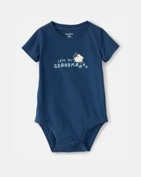 Carter's Baby 'Love My Grandma' Sheep Graphic Bodysuit - Blue Navy 6M