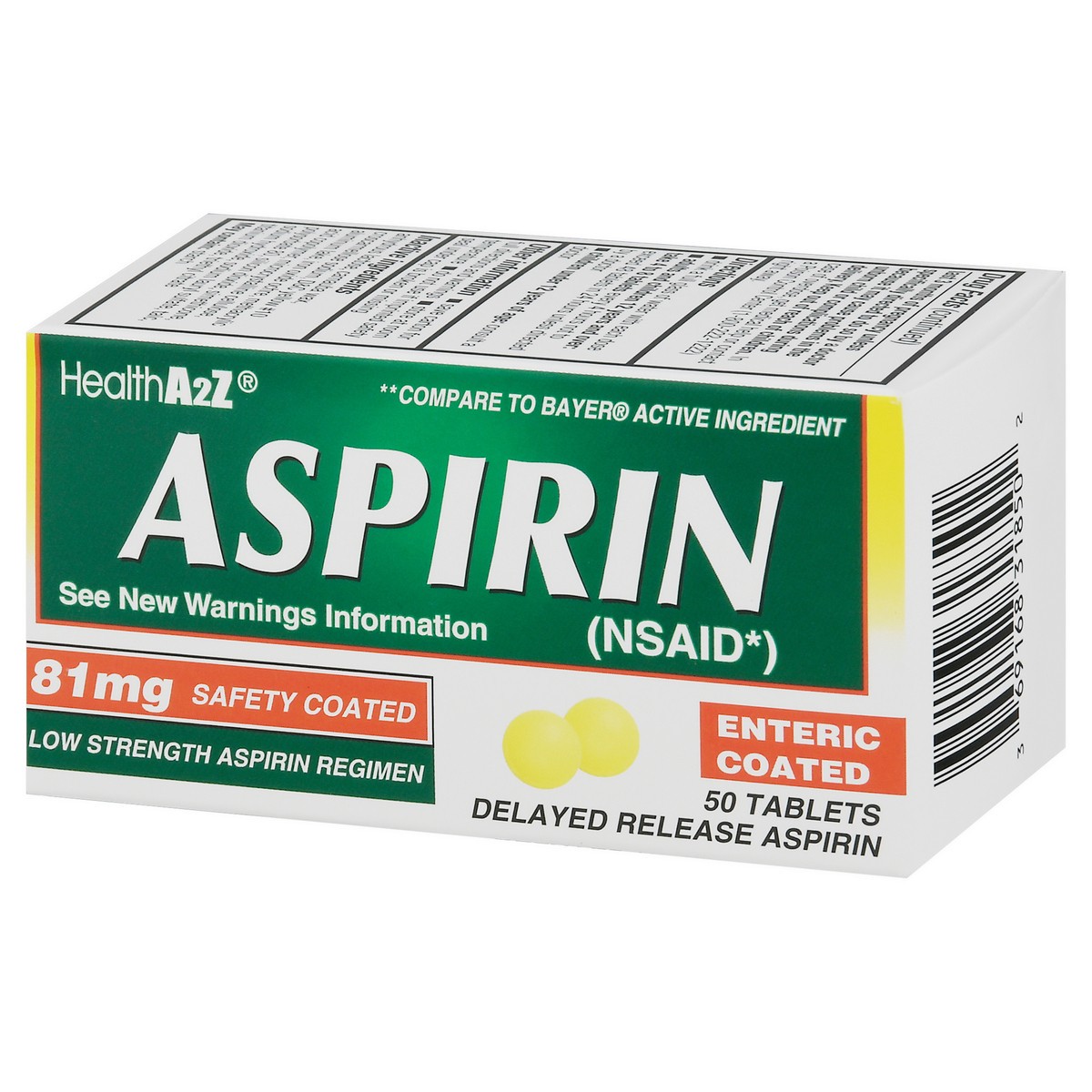 slide 9 of 12, Health A2Z Aspirin Low Dose Tabs, 50 ct