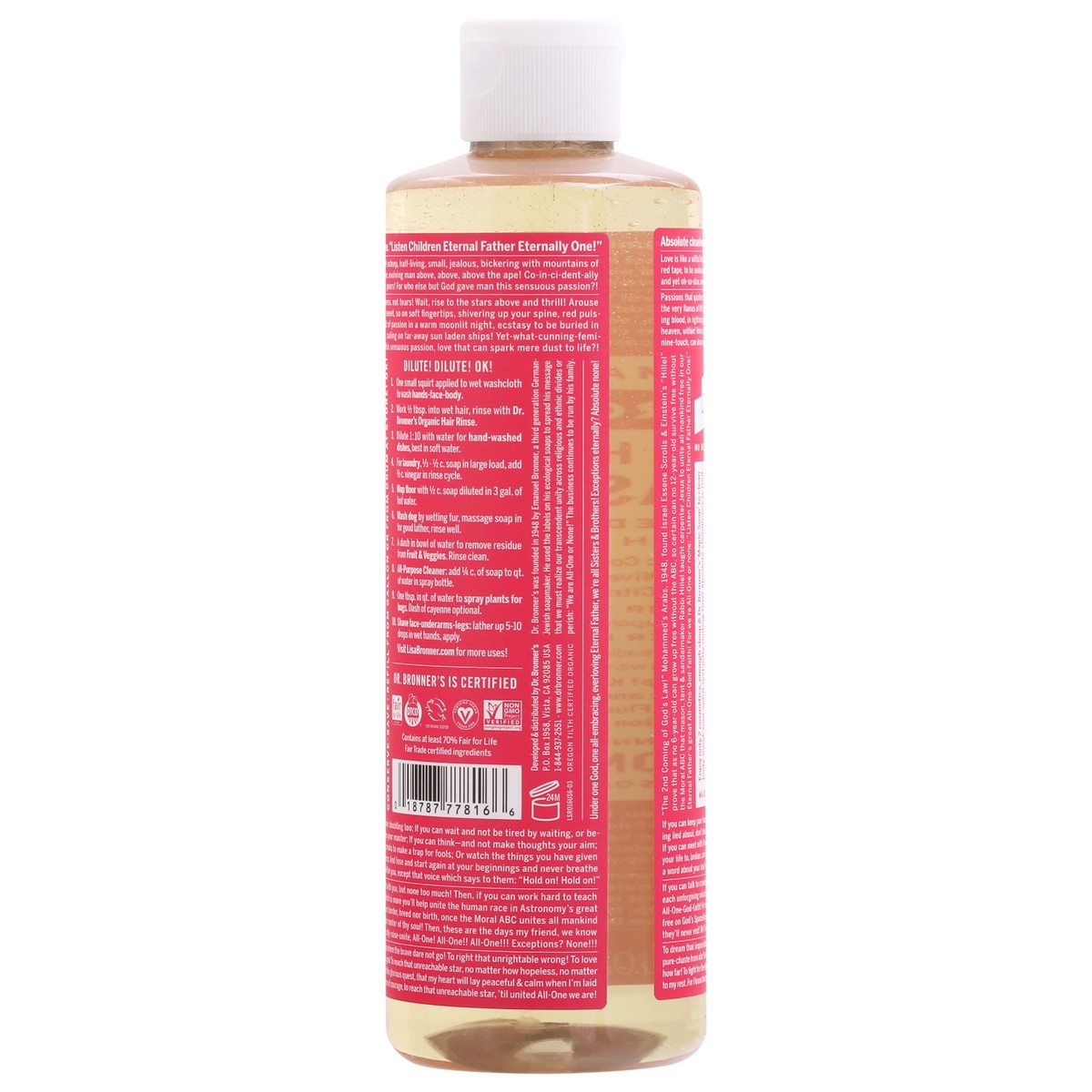 slide 10 of 12, Dr. Bronner's 18-in-1 Hemp Rose Pure-Castile Soap 16 fl oz, 16 fl oz