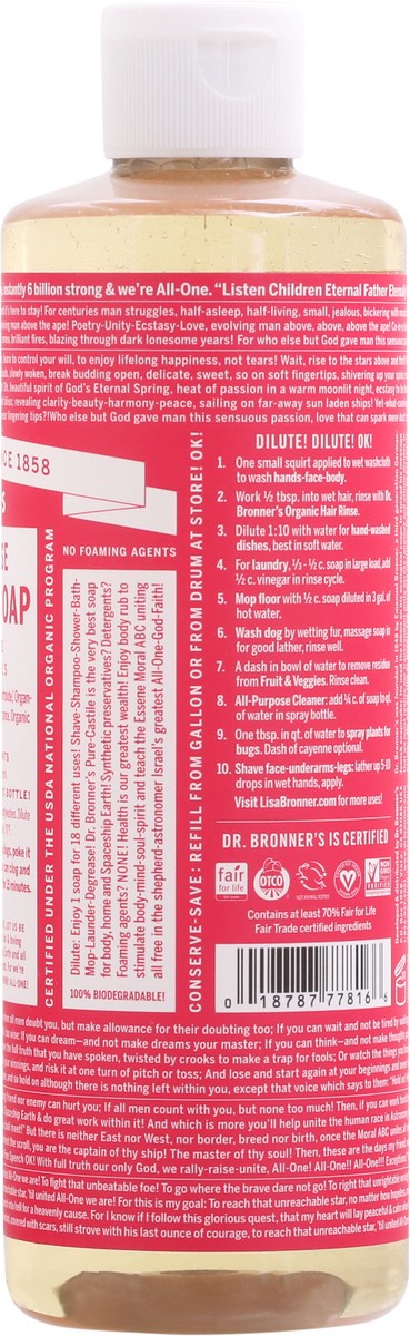 slide 8 of 12, Dr. Bronner's 18-in-1 Hemp Rose Pure-Castile Soap 16 fl oz, 16 fl oz