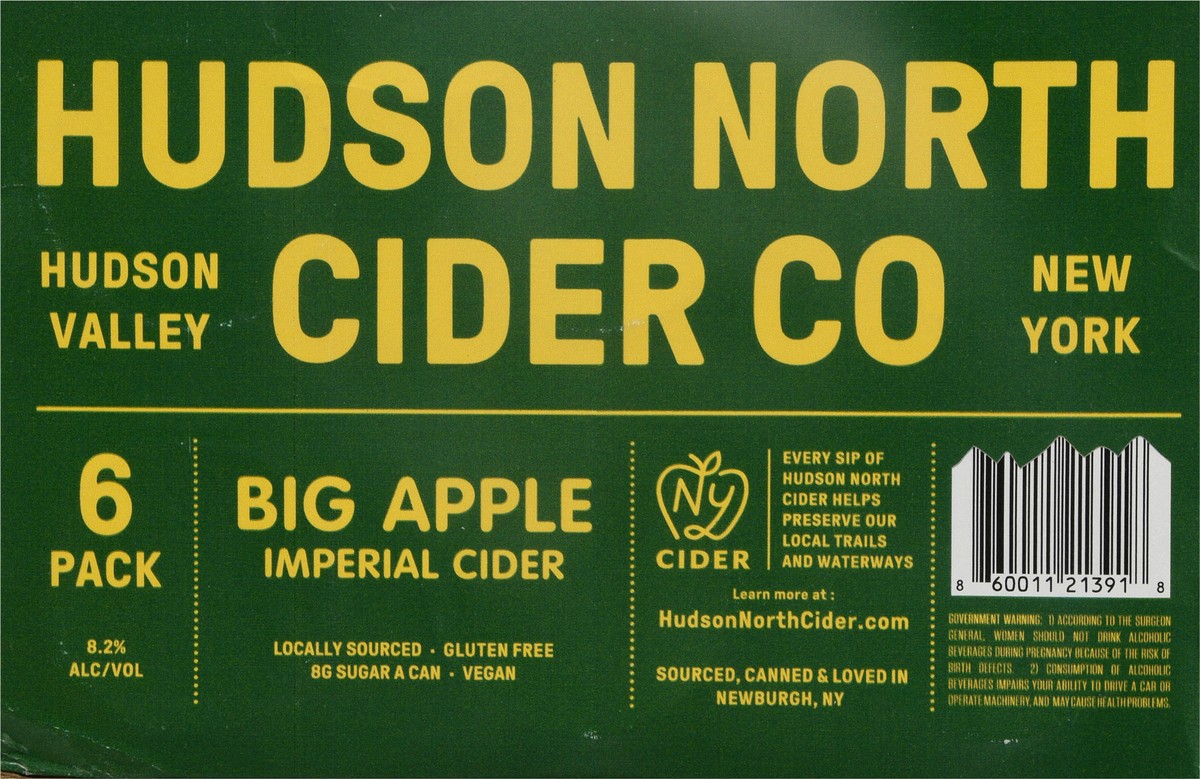 slide 12 of 13, Hudson North Cider Co Big Apple Imperial New York Cider 6 - 12 oz Cans, 6 ct