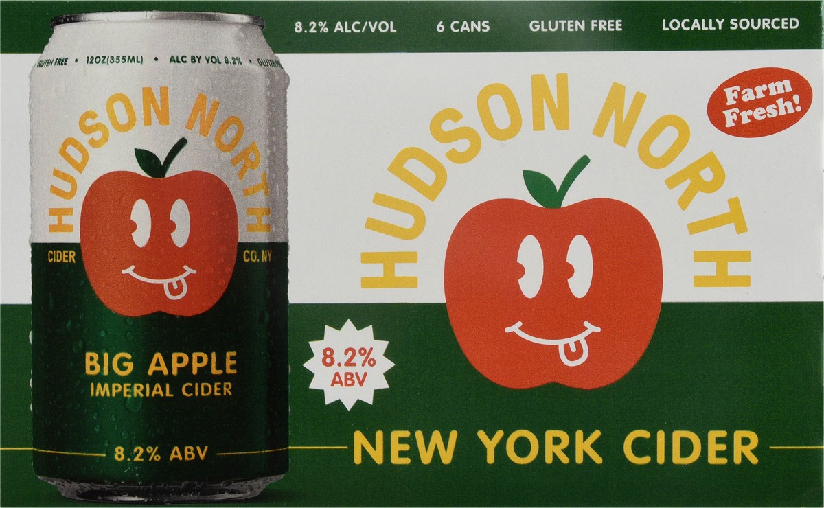 slide 2 of 13, Hudson North Cider Co Big Apple Imperial New York Cider 6 - 12 oz Cans, 6 ct