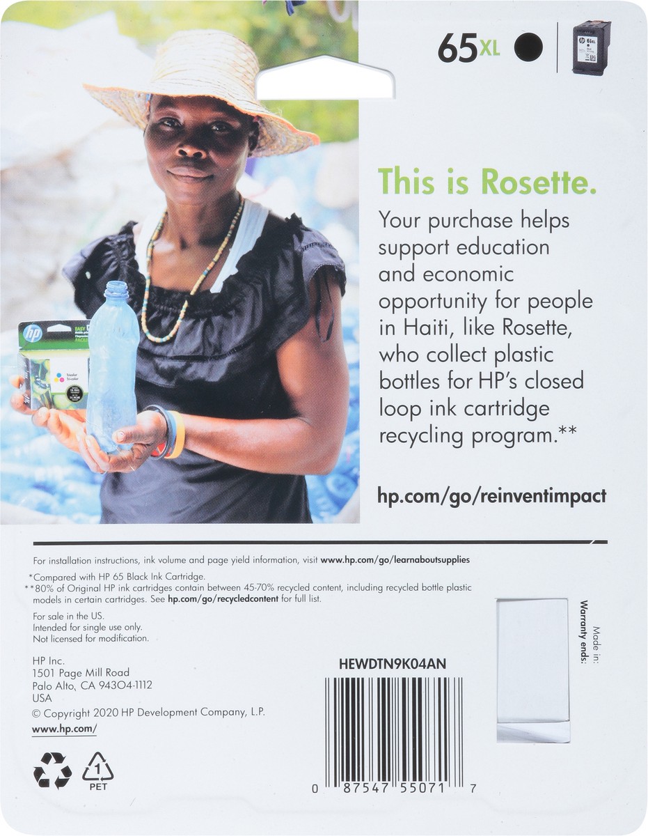 slide 4 of 12, HP 65XL Black Ink Cartridge 1 ea, 1 ct