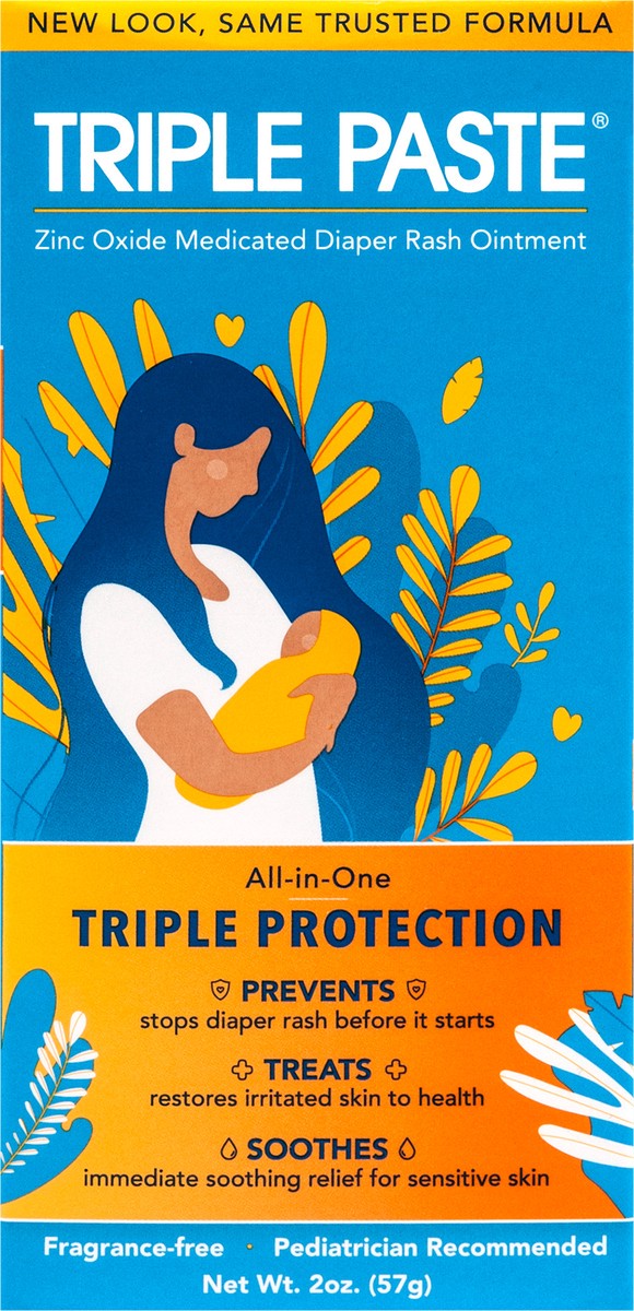slide 3 of 8, Triple Paste Zinc Oxide Medicated Diaper Rash Ointment 2 oz, 2 oz