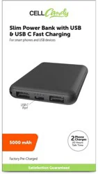 Cellcandy 5000mAh Power Bank - White/Gray