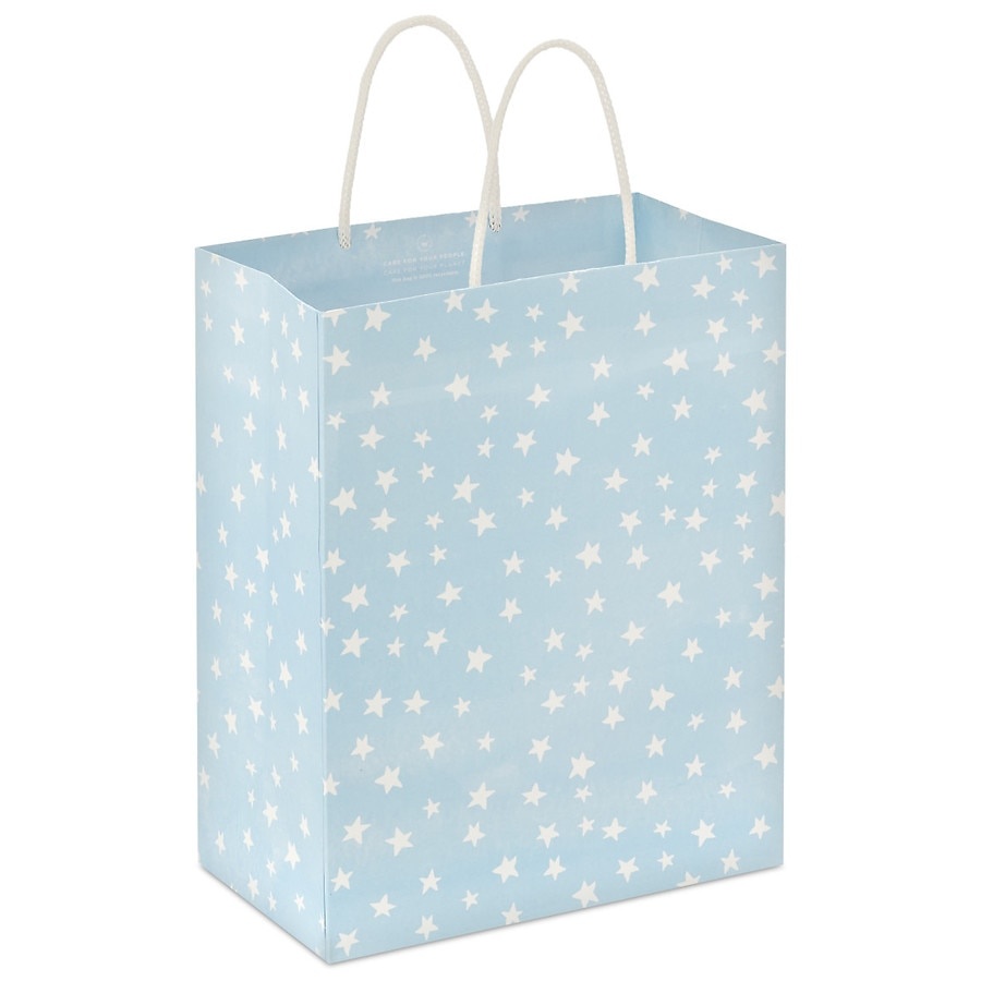 Hallmark Medium Gift Bag, White Stars on Baby Blue 1 ct Shipt