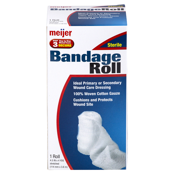 slide 1 of 5, Meijer Gauze Roll 4.5", 4 yds, 1 ct