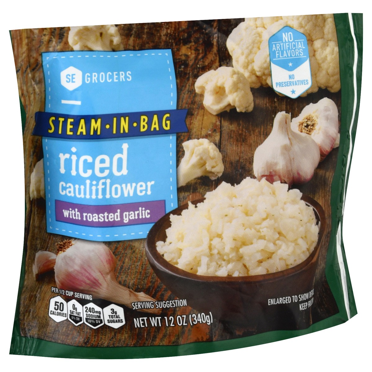 slide 11 of 12, Se Grocers Rstd Grlc Rcd Clflwr, 12 oz