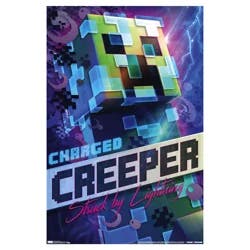 Trends Minecraft Charged Creeper Struck Poster, 22.375 in x 34 in