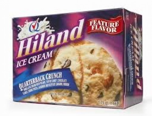 slide 1 of 1, Hiland Dairy Quarterback Crunch Ice Cream, 56 oz