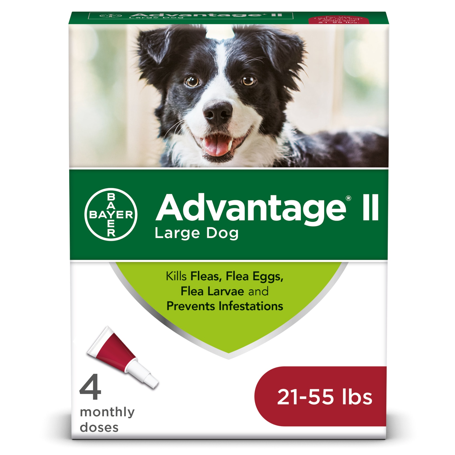 slide 1 of 1, advantage II Once-A-Month Topical Flea Treatment for Dogs & Puppies 21 to, 4 ct