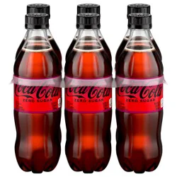 Coca-Cola Cherry Zero Bottles, 16.9 fl oz, 6 Pack