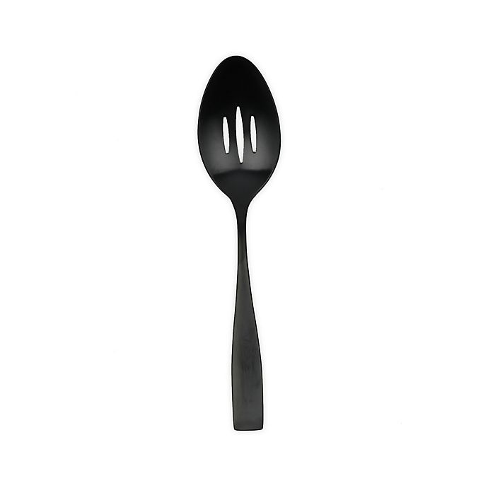 slide 1 of 1, Gourmet Settings Moments Slotted Spoon - Black Matte, 1 ct